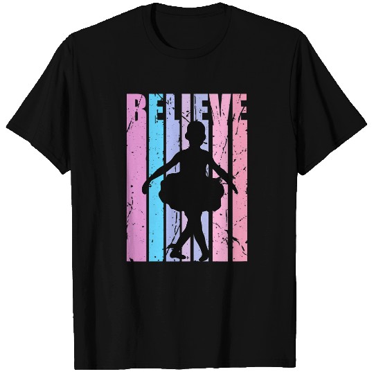 Retro Little Girls Ballerina Ballet Dancer Classical Dancer T-Shirts