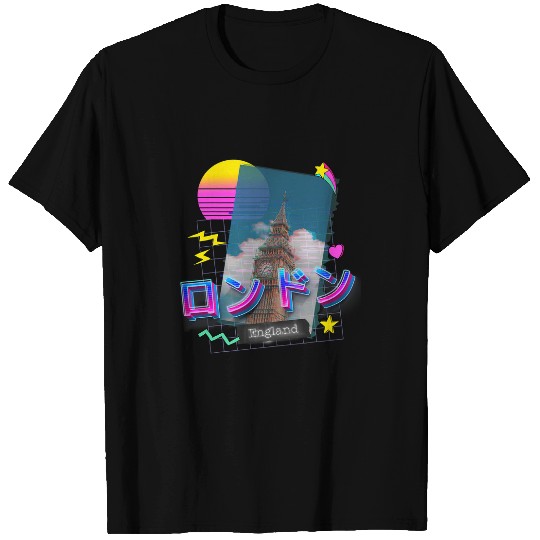 LONDON JAPV Vaporwave 80s Retro Japanese englands Kanji T-Shirts