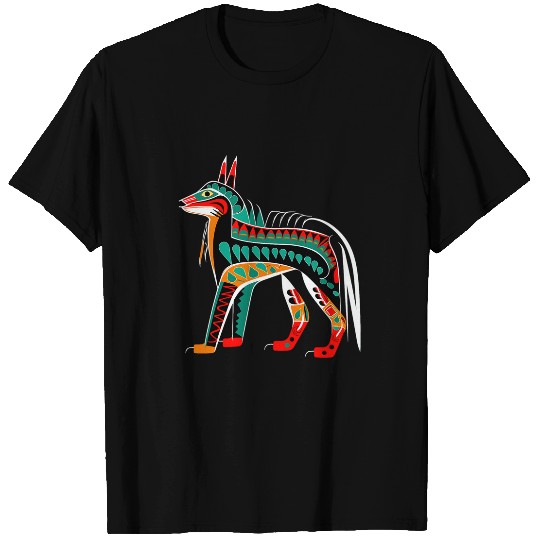wolfs in Pacific Northwest Coast Native American Tribal Style T-Shirts