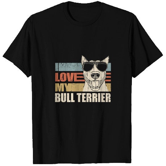 I Love My Bull Terrier Cool Dog vintages Retro T-Shirts