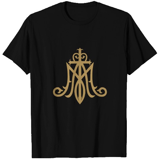 Virgin Mary Insignia Ave Maria Monogram Catholic T-Shirts