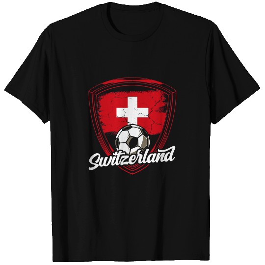 Switzerland Flag Football vintages Soccer Team Pride Swiss T-Shirts