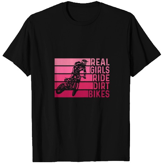Womens Real Girls Ride Dirt Bike Motorcycle T-Shirts