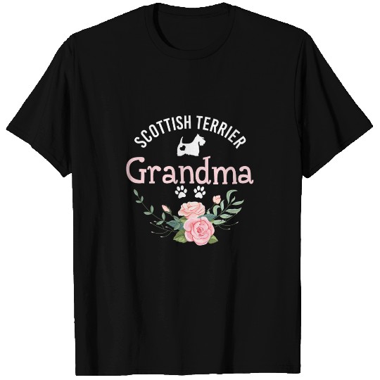 Dog Scottish Terrier Grandma Dog Gifts Women Dog Lover Christmas T-Shirts