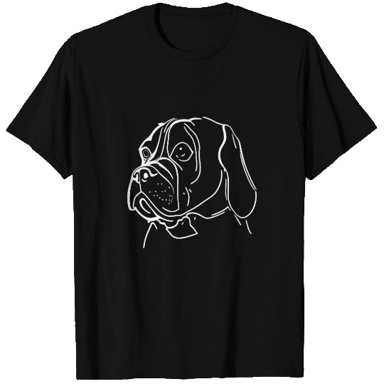 Line Type Abstract of Illustrated Boxer Dog T-Shirts