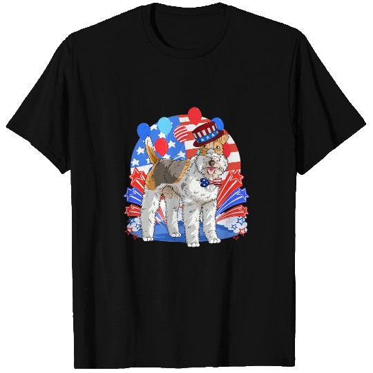 Wire Fox Terrier Merica 4th of July Patriotic American Dog T-Shirts