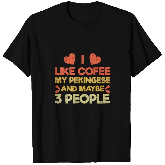 vintages Pet Dog Lover Owner Like Coffee Love Pekingese T-Shirts