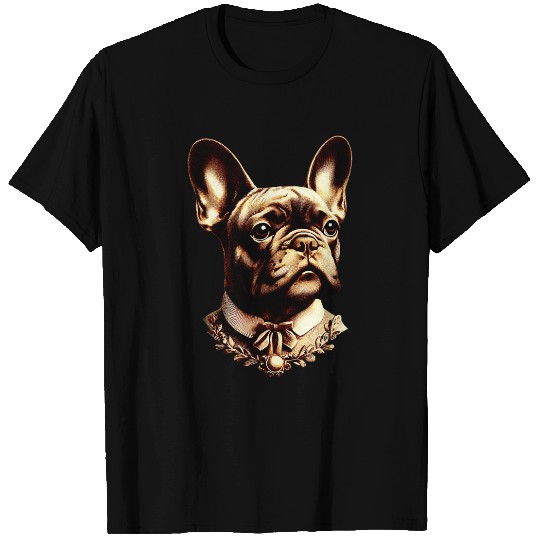 vintages Victorian French Bulldog Dog Lovers vintages Dog Art 2 T-Shirts