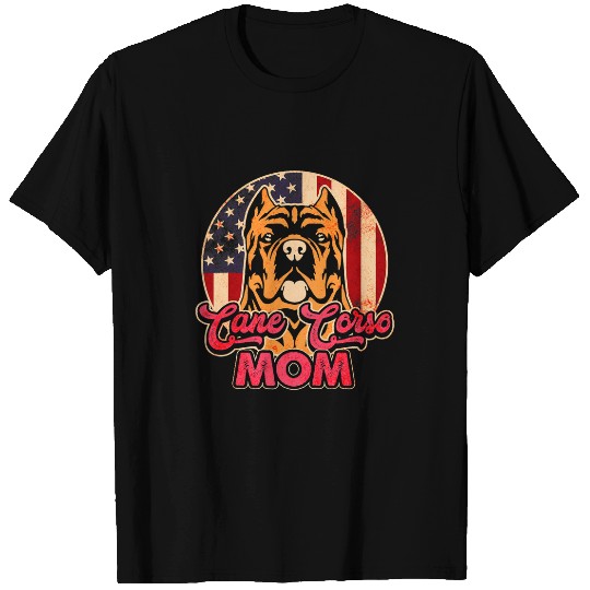 Womens Dog Lover USA Flag Cane Corso Mom 2 T-Shirts