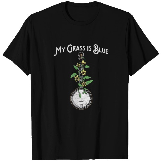 My Grass is Blue Banjo Vine vintages Flowers Illustration T-Shirts