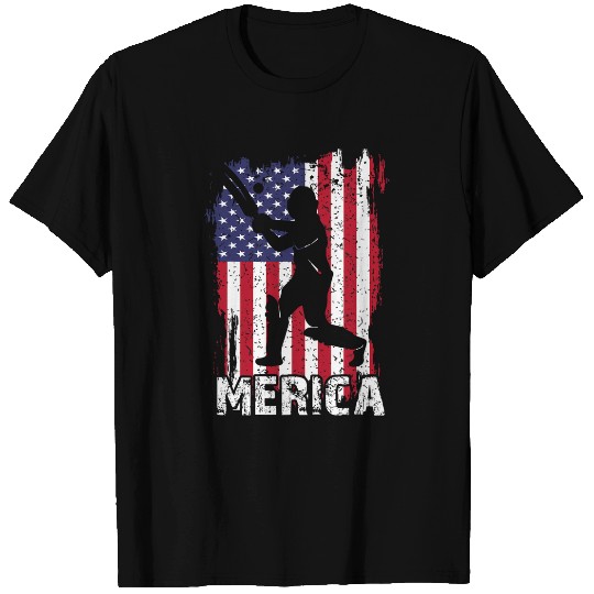 Patriotic 4th of July Cricket s Merica USA Flag Boy Men T-Shirts
