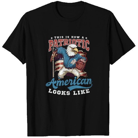 Patriotic American Looks Like Design 4th Of July Baseball T-Shirts