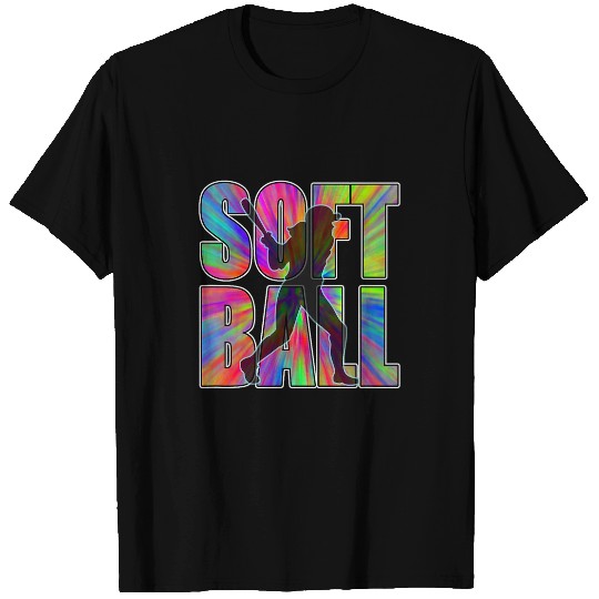 Softball Batter Tie Dye Multi Color Burst T-Shirts