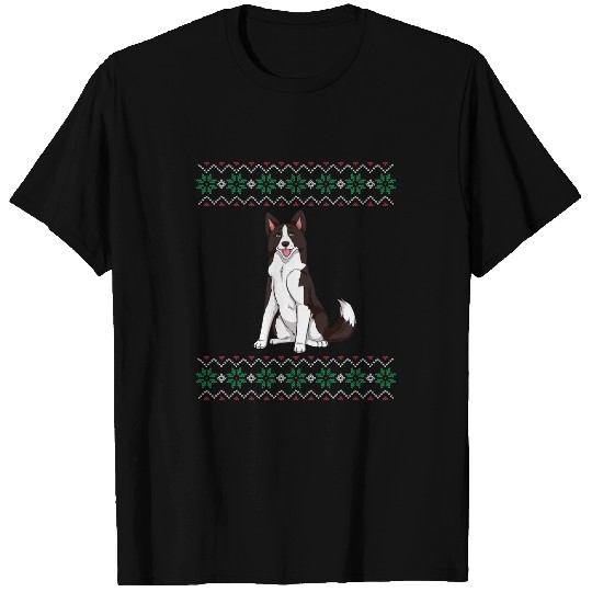 Ugly Christmas Sweater Ugly Sweater Border Collie Dog 1 T-Shirts