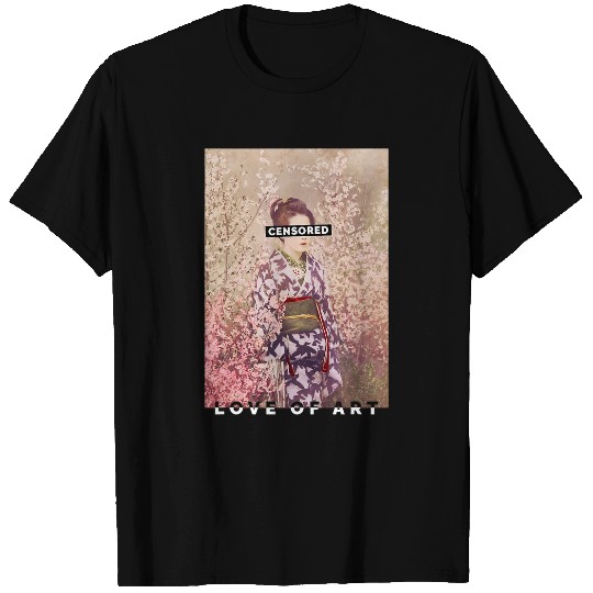 vintages Japanese Geisha and Cherry Blossom Aesthetic Art T-Shirts