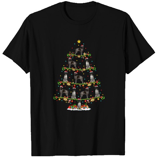xmass Lighting German Shorthaired Pointer Christmas Tree T-Shirts