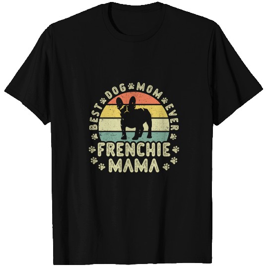 vintages French Bulldog Lover Paw Print Dog Mom Frenchie Mama T-Shirts