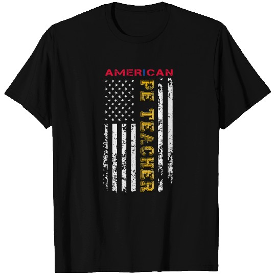 American PE Physical Education  P E Teacher USA Flag Patriot T-Shirts
