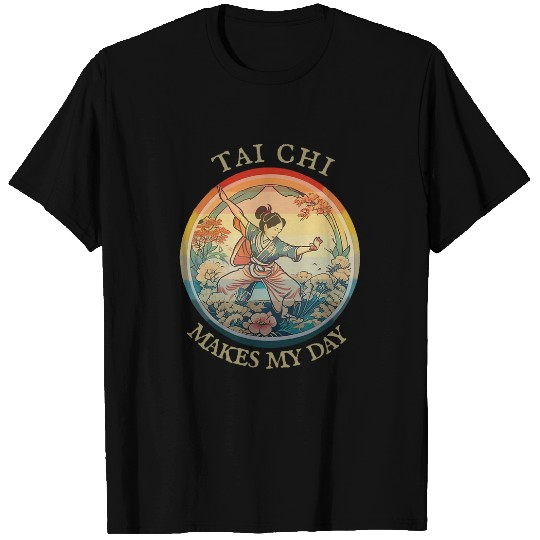 Womens Women Tai Chi vintages historic Retro drawing Harmony Flow T-Shirts
