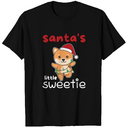 Dog Shiba Inu Santas Little Sweetie Dogs Christmas T-Shirts