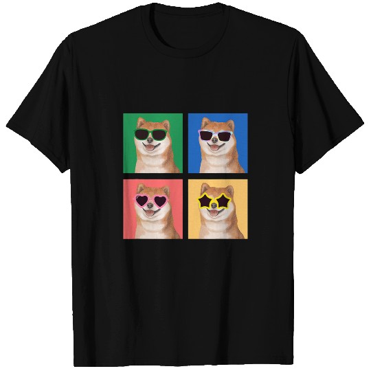 Dog Shiba Inu Cute Shiba inu Dog Lovers Colorful Retro Boys Girls T-Shirts
