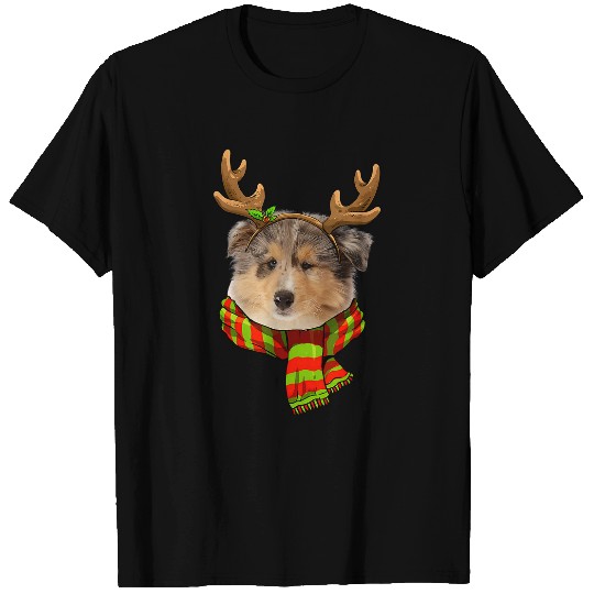 Rough Collie Dog Christmas Reindeer Christmas Lights Pajama 1 T-Shirts