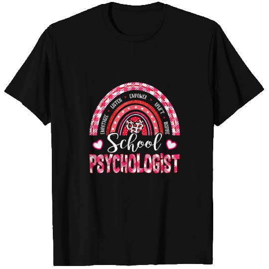 School Psychologist Rainbow Psychology Teacher Leoprad Plaid T-Shirts
