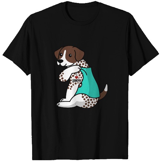 I Love Grandma Tattoo German Shorthaired Pointer Dog T-Shirts