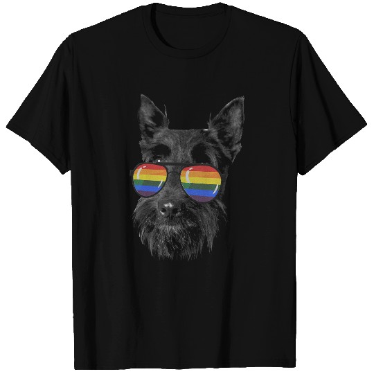 Dog Scottish Terrier Pride Month scottish terrier Rainbow Flag T-Shirts
