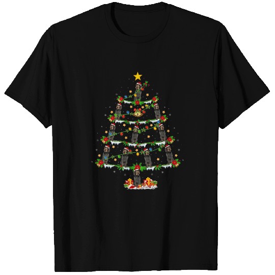 xmass Lighting German Wirehaired Pointer Dog Christmas Tree T-Shirts