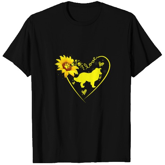 Love Border Collie Sunflower For Dog Lover Gift 3 T-Shirts