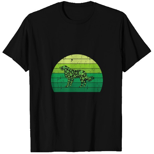 vintages Dog Border Collie Shamrock Clover Irish Gifts Women T-Shirts