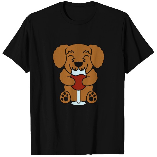 Wines Lover Goldendoodle Dog T-Shirts