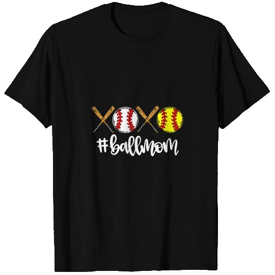 XOXO Ball Mom Baseball Softball Mothers Day bests Mom Ever T-Shirts