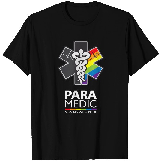 Paramedic Serving With Pride Rainbow Gay LGBT EMS T-Shirts