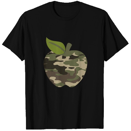 Apple Camoflauge Student Teacher Camo Military Tactical Boys T-Shirts