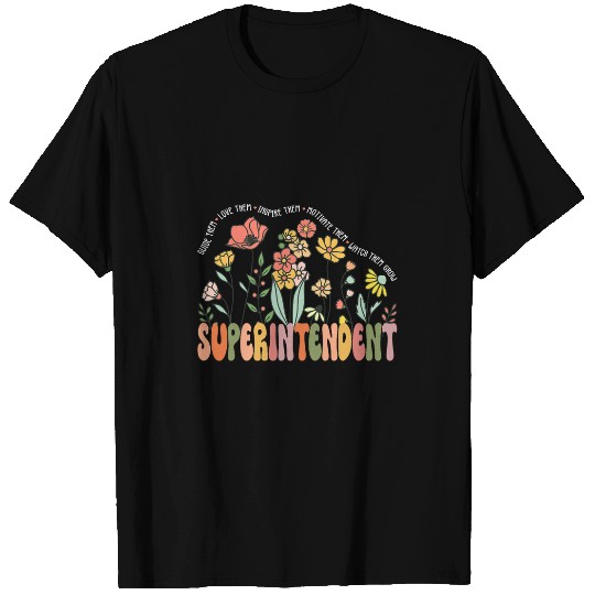Superintendent Wildflower Retro Supervisor Daisy T-Shirts