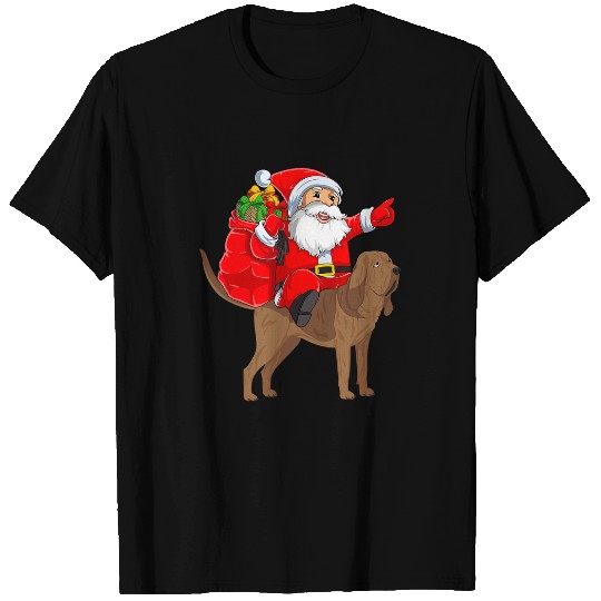 xmass Squad Santa Riding Rhodesian Ridgeback Dog Christmas T-Shirts