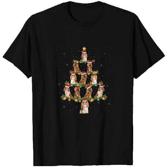 xmass Santa Cavalier King Charles Spaniel Dog Christmas Tree 2 T-Shirts