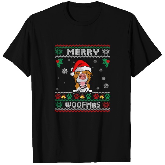 Merry Woofmas Border Collie Dog Ugly Christmas Sweater xmass 1 T-Shirts