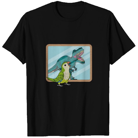 Parrot 2T Rexs Reflection I Green Monk Parakeet Quaker T-Shirts