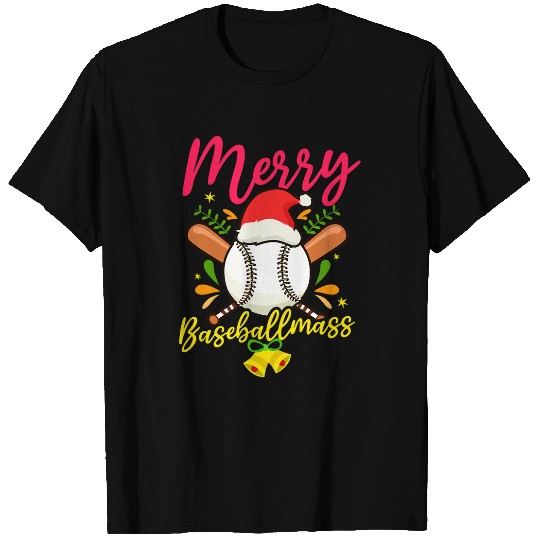 Merry Baseballmas Design Christmas Baseball T-Shirts