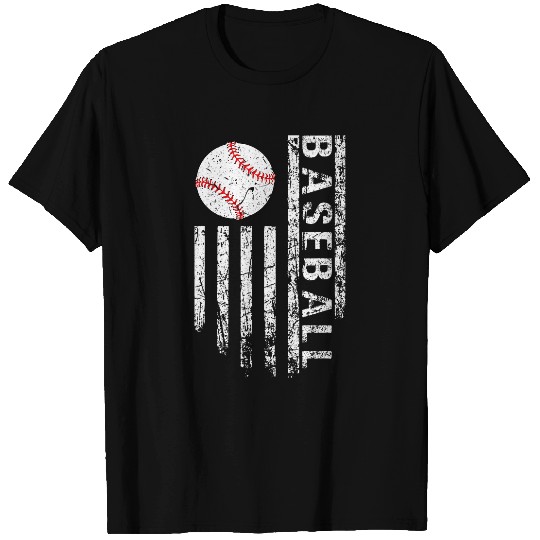 Patriotic Baseball Fan 4th Of July USA Distressed Flag 3 T-Shirts