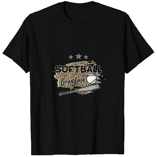 Funny Softball Fan Leopard Cheetah Softball Grandma T-Shirts