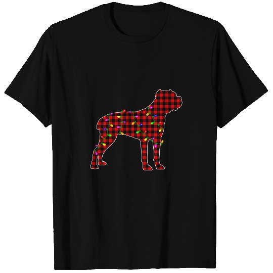Red Plaid Buffalo Cane Corso Christmas Pajamas T-Shirts