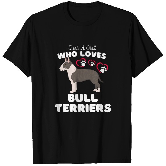 Just A Girl Who Loves Bull Terriers Cute Bull Terrier Kids T-Shirts