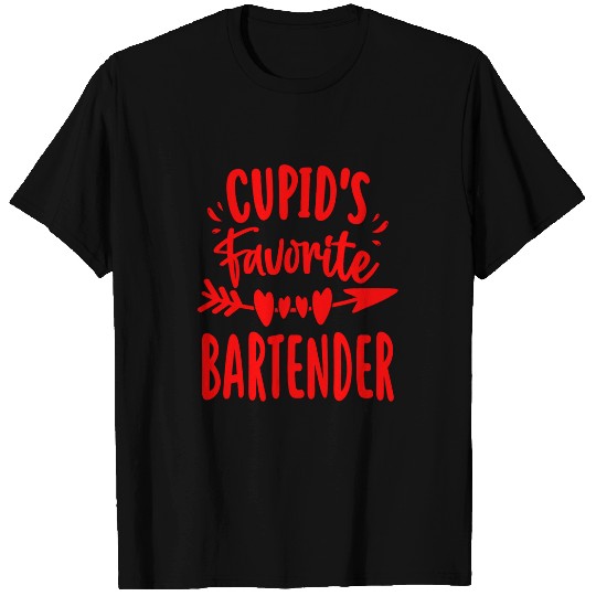 Valentines Day Women Cupids Favorite Bartender Cool Cupids T-Shirts