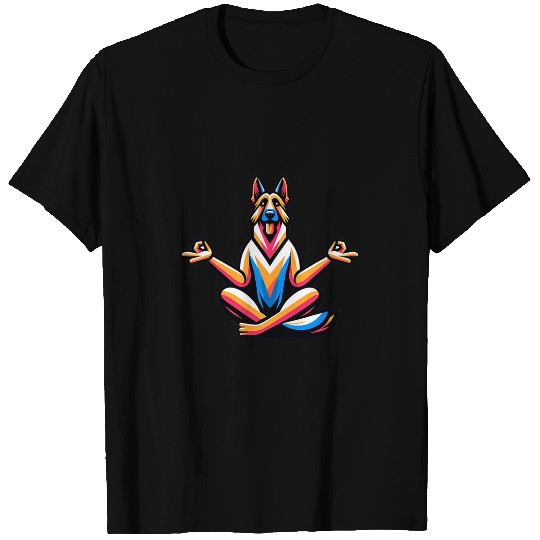 Yoga Meditation Loving German Shepherd Dog Puppy Lover T-Shirts