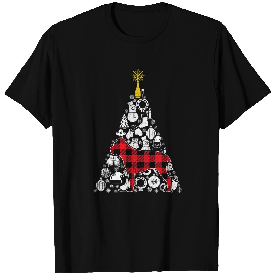 Red Plaid Cane Corso Dog Christmas Tree Ornament Decor Xmas T-Shirts