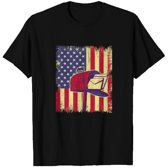 4th Of July USA Flag Patriotic Postal Worker Mailman Mailbox T-Shirts
